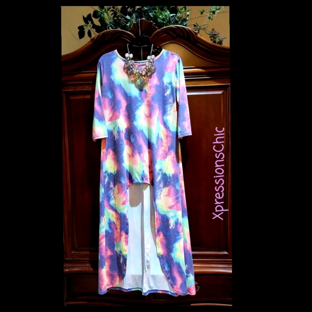 Purple & Pink Tie-Dye Hi-Low Tunic
